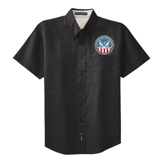 MEN'S CBP OFFICE OF TRADE SHORT SLEEVE TWILL BUTTON UP DRESS SHIRT-S508