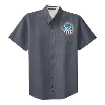 MEN'S CBP OFFICE OF TRADE SHORT SLEEVE TWILL BUTTON UP DRESS SHIRT-S508