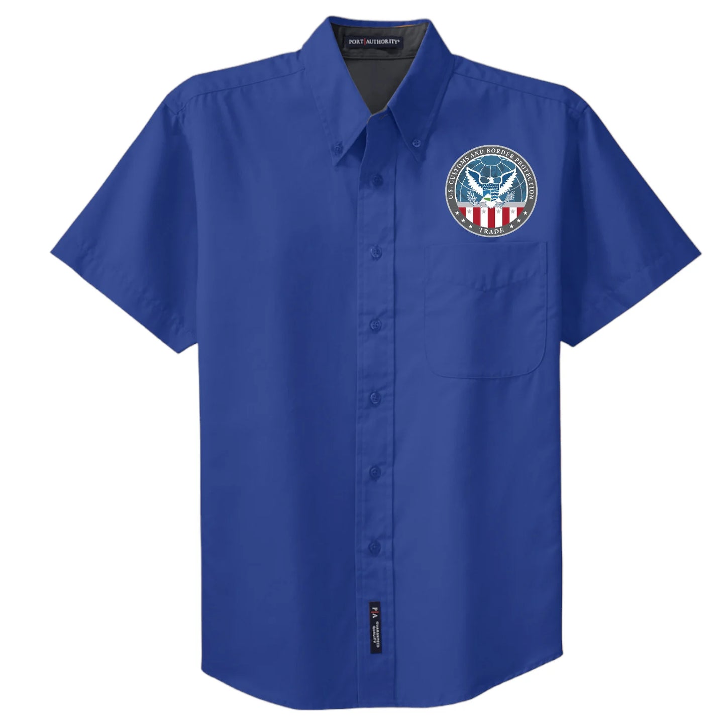 MEN'S CBP OFFICE OF TRADE SHORT SLEEVE TWILL BUTTON UP DRESS SHIRT-S508