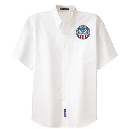 MEN'S CBP OFFICE OF TRADE SHORT SLEEVE TWILL BUTTON UP DRESS SHIRT-S508