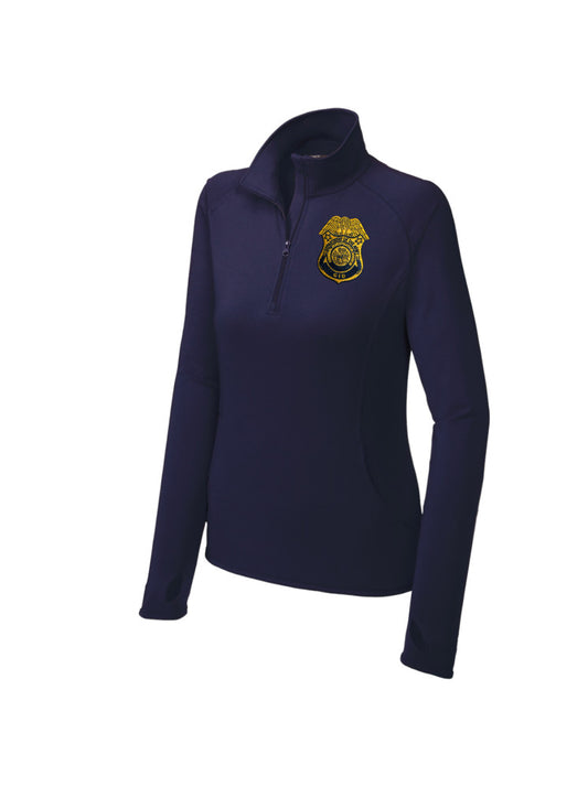 WOMEN'S ARMY CID EMBROIDERED SPORT WICK STRETCH 1/2 ZIP PULLOVER-LST850