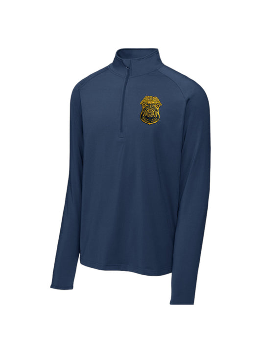 MEN'S ARMY CID SPECIAL AGENT EMBROIDERED SPORT WICK STRETCH 1/2 ZIP PULLOVER-ST850