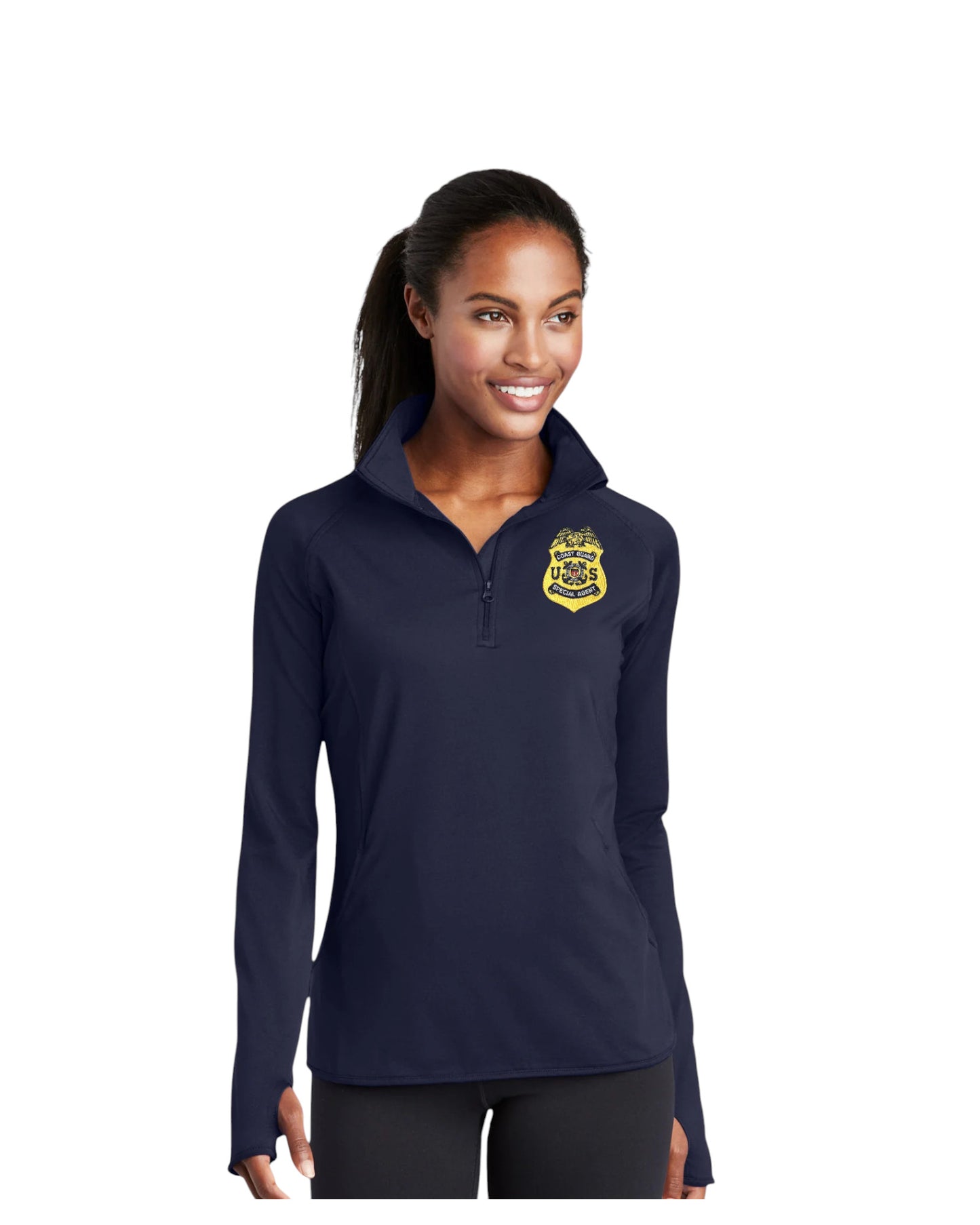 WOMEN'S CGIS S/A BADGE SPORT TEK SPORT WICK STRETCH 1/2 ZIP PULLOVER-LST850