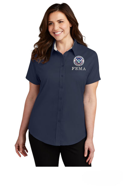 WOMEN'S FEMA BUTTON UP DRESS SHIRT-L508