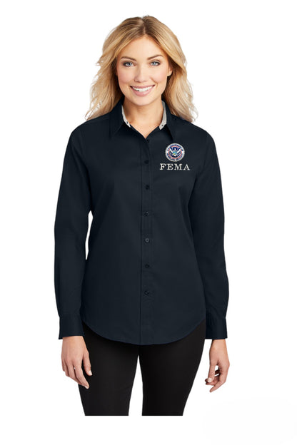 WOMEN'S FEMA BUTTON UP DRESS SHIRT-L608