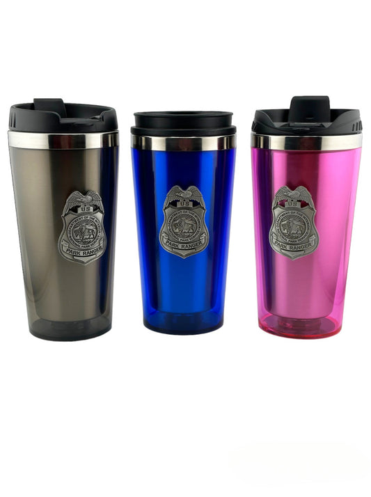 INSULATED TUMBLER WITH NPS PEWTER BADGE