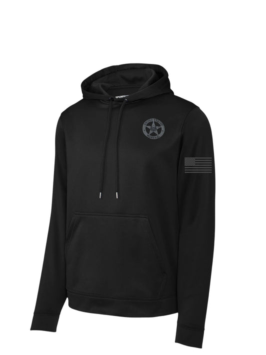 USMS WICKING HOODED PULLOVER-BLACK/BLACK INK