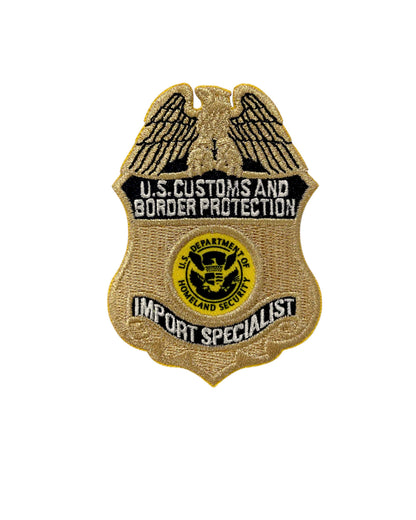 CBP IMPORT SPECIALIST METALLIC GOLD BADGE PATCH