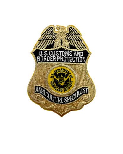 CBP AGRICULTURE SPECIALIST METALLIC GOLD BADGE PATCH