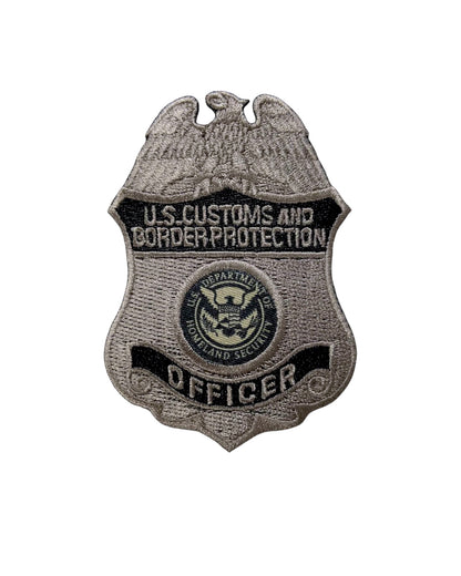 CBP OFFICER BADGE PATCH GREY/BLACK