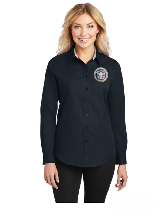 TSA INSIGNIA LONGSLEEVE LADIES TWILL BUTTON UP DRESS SHIRT-L608