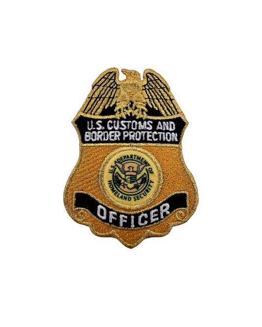 CBP OFFICER METALLIC GOLD OFFICER BADGE PATCH