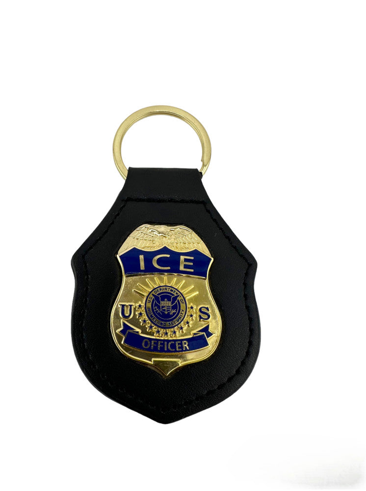 ICE LEATHER BACK KEY RING