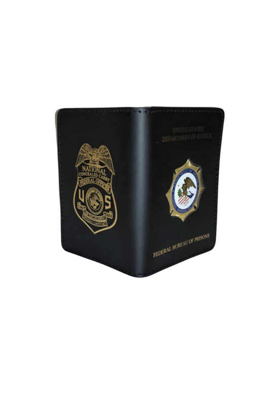 BOP CREDENTIAL CASE WITH LEOSA BADGE IMPRINTED 504-MI