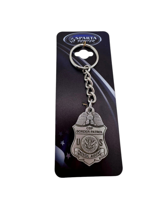 BORDER PATROL PEWTER KEY CHAIN