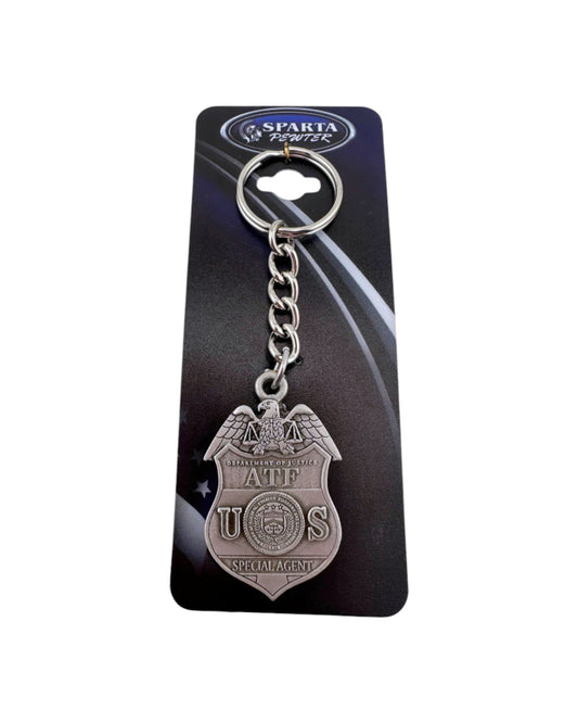 ATF SOLID PEWTER KEYRING