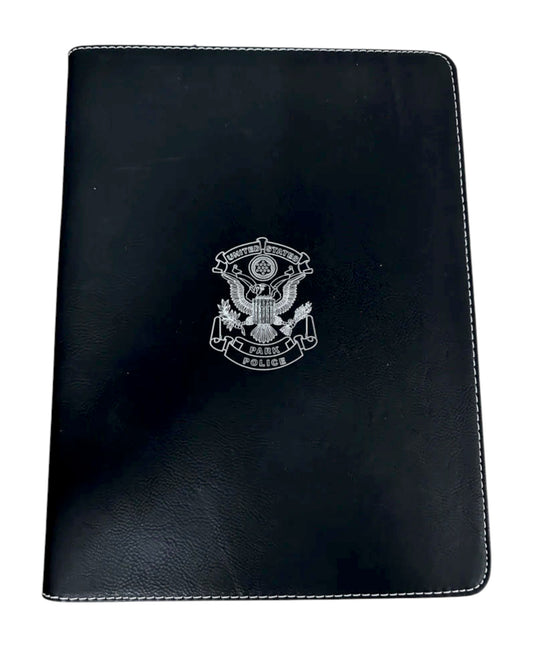 PARK POLICE BADGE ZIPPERED LEATHERLETTE PADFOLIO