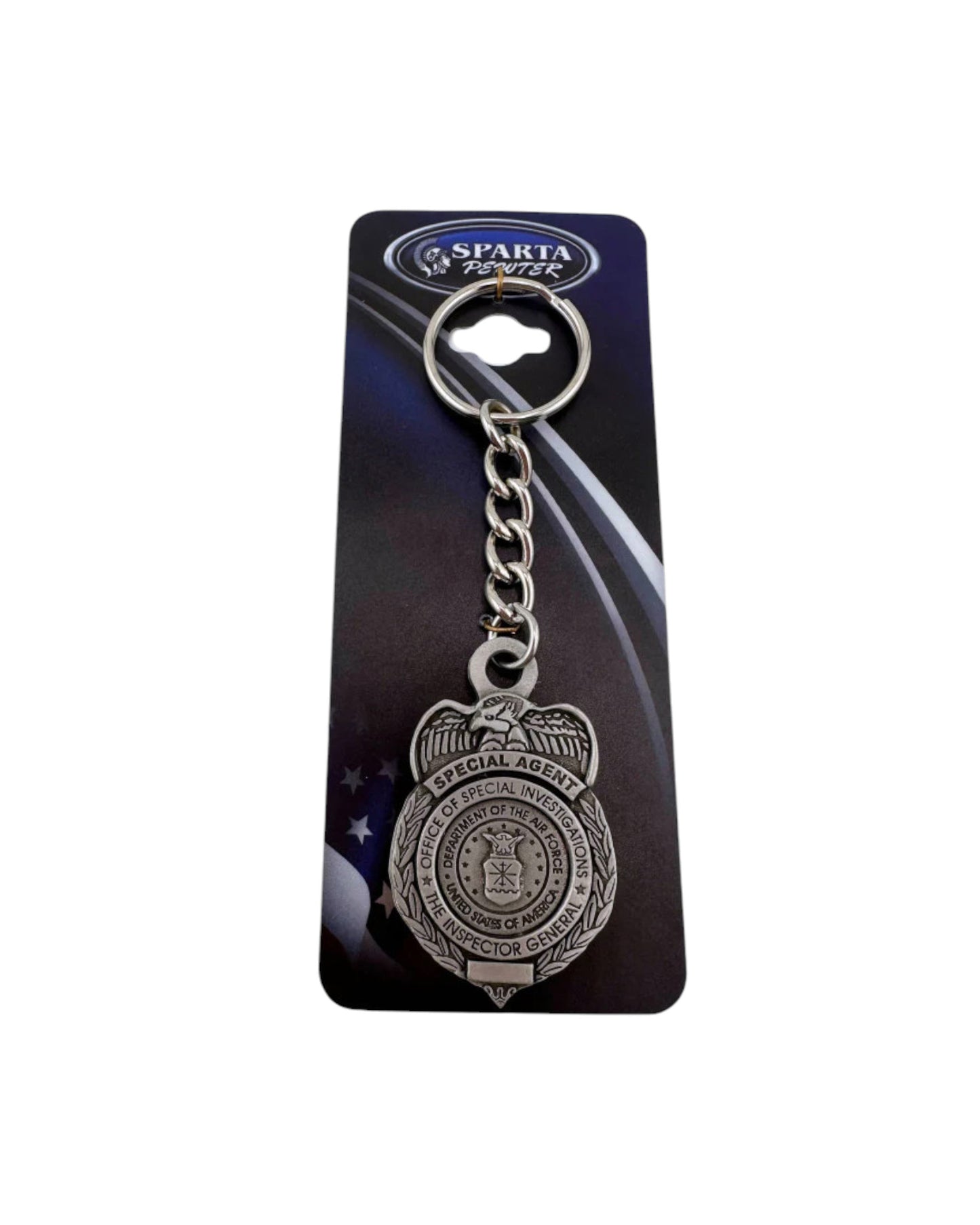 AFOSI SOLID PEWTER KEYRING