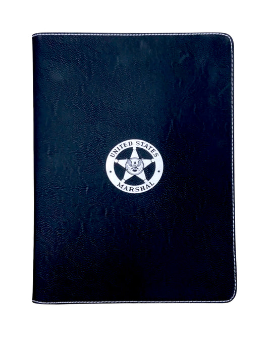 USMS STAR ZIPPERED LEATHERLETTE PADFOLIO