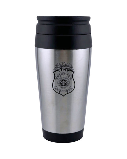 TSA INSPECTOR STAINLESS STEEL TRAVEL MUG