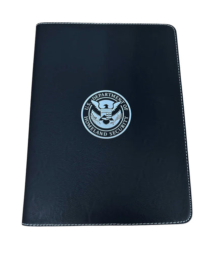 DHS SEAL ZIPPERED LEATHERLETTE PADFOLIO