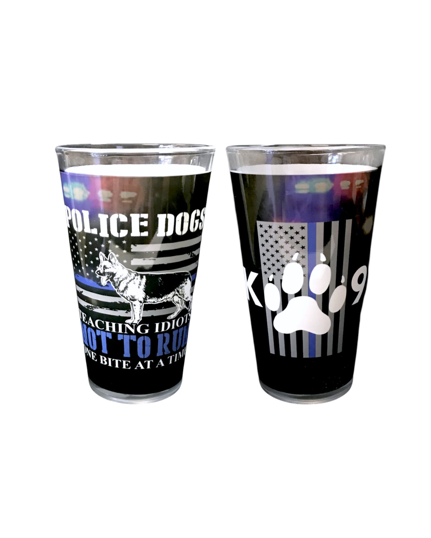 POLICE DOGS PINT GLASS