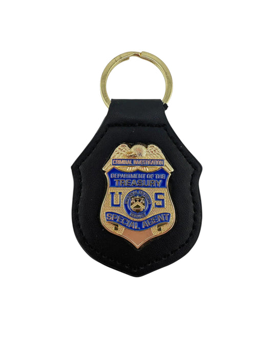 IRS-CI LEATHER BACK KEY RING