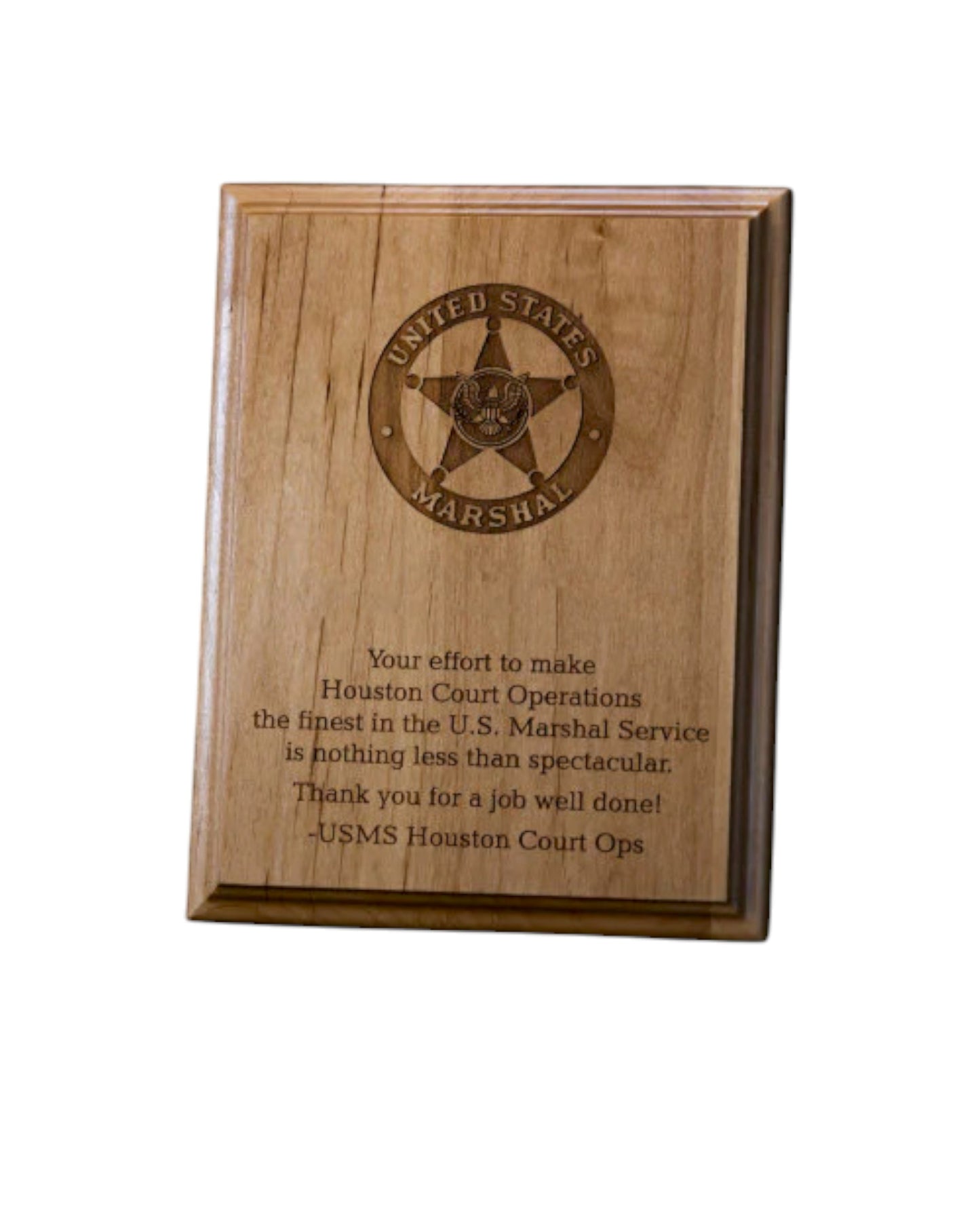 RED ALDER PLAQUE WITH DIRECT ENGRAVING