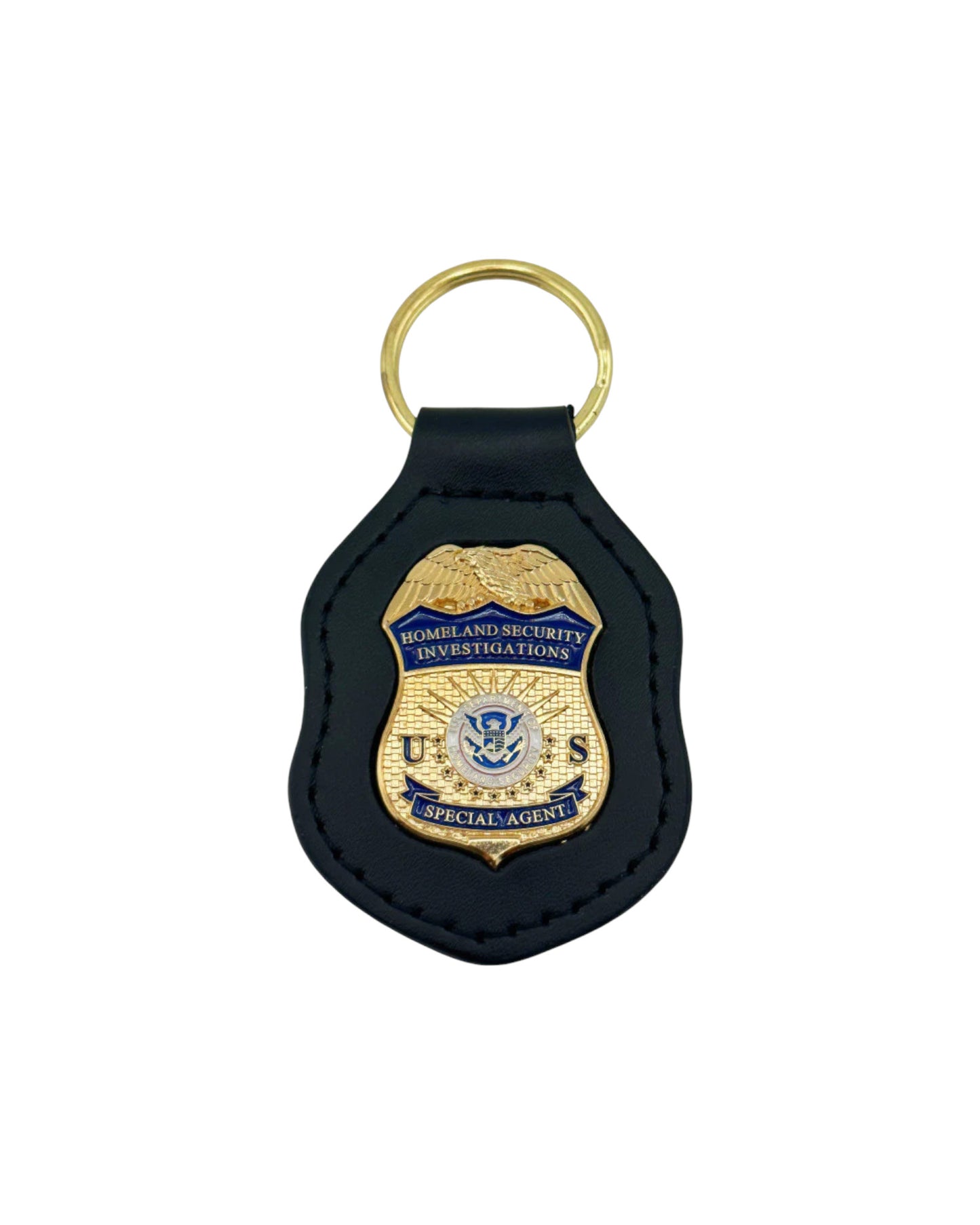 HSI KEY RING LEATHER BACK