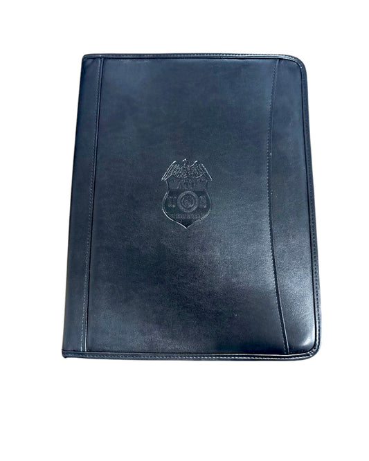 CLEARANCE ATF S/A BADGE EMBOSSED ZIPPERED PADFOLIO