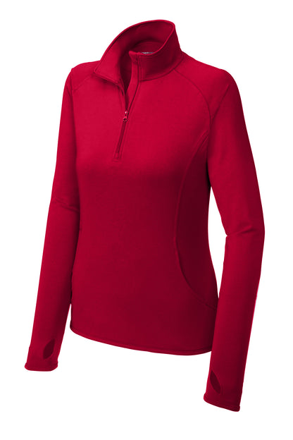 WOMEN'S FEMA SPORT TEK SPORT WICK STRETCH 1/2 ZIP PULLOVER-LST850