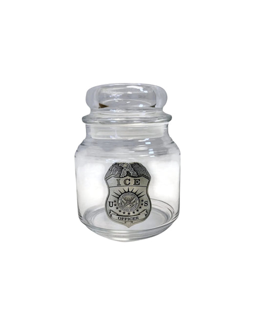 ICE CANDY JAR WITH PEWTER BADGE