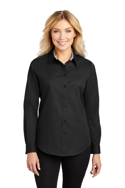 LADIES LONG SLEEVE BUTTON SHIRT L608