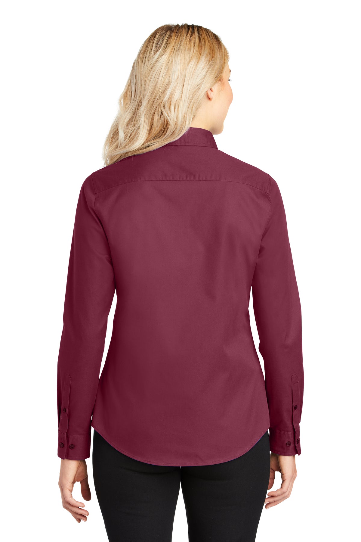 LADIES LONG SLEEVE BUTTON SHIRT L608