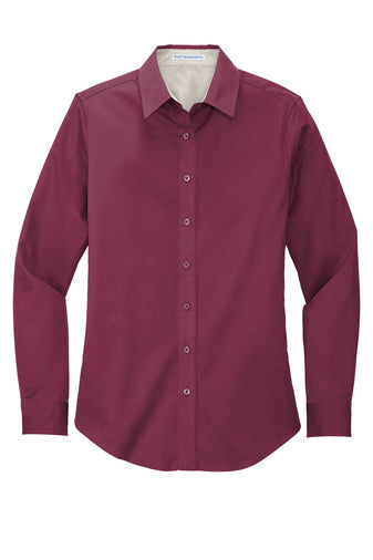 LADIES LONG SLEEVE BUTTON SHIRT L608