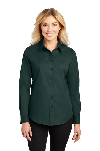 LADIES LONG SLEEVE BUTTON SHIRT L608