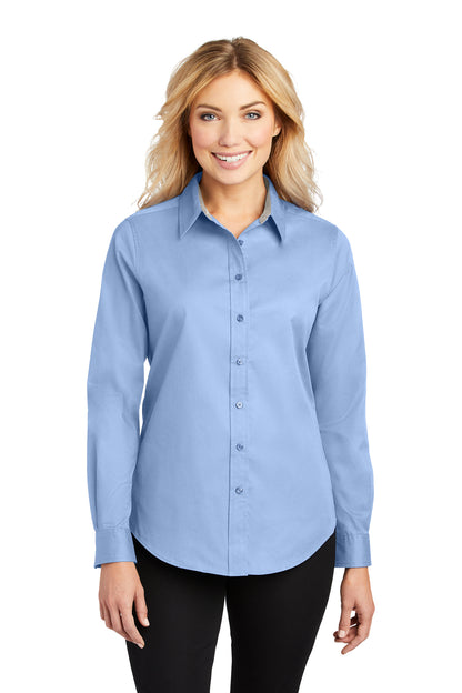 LADIES LONG SLEEVE BUTTON SHIRT L608