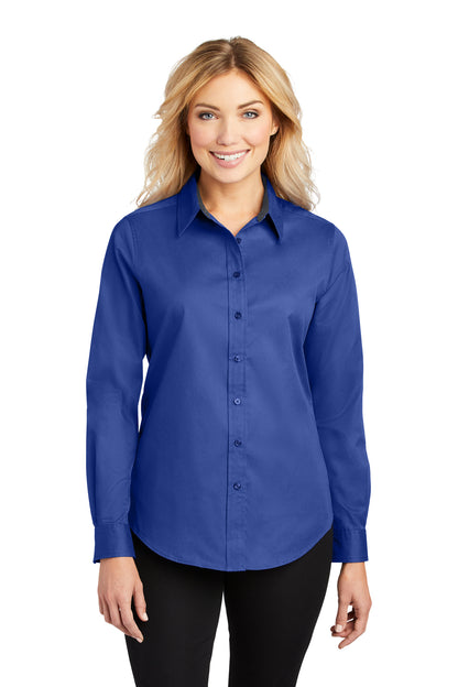 LADIES LONG SLEEVE BUTTON SHIRT L608