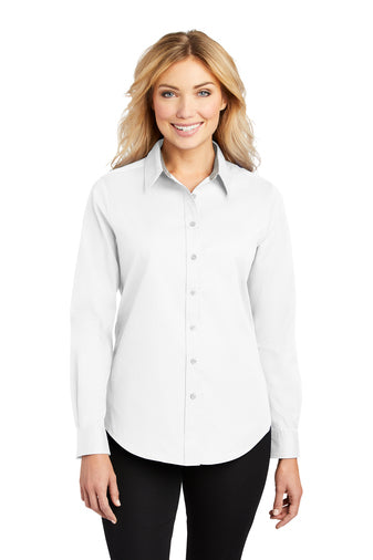 LADIES LONG SLEEVE BUTTON SHIRT L608