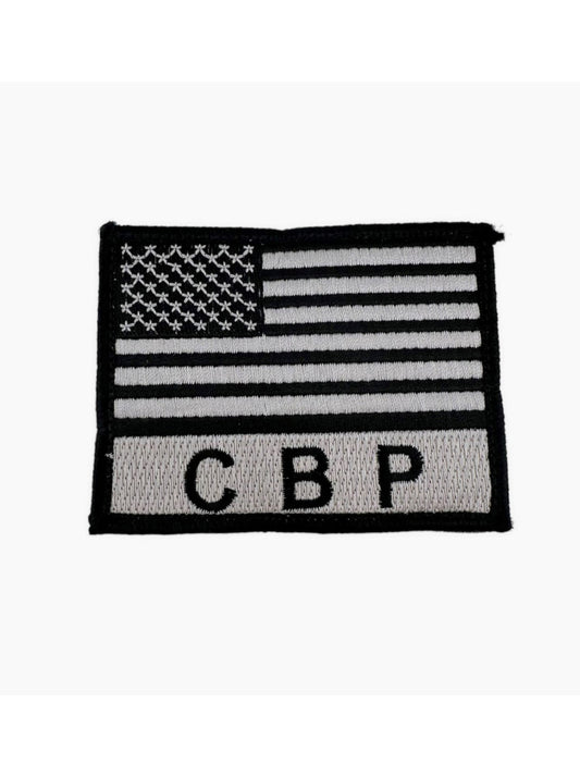 CBP FLAG PATCH GREY/BLACK W/ HOOK FASTENER