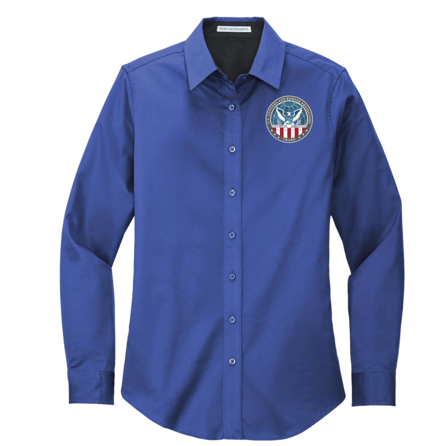 WOMEN'S CBP OFFICE OF TRADE LONGSLEEVE TWILL BUTTON UP DRESS SHIRT-L608