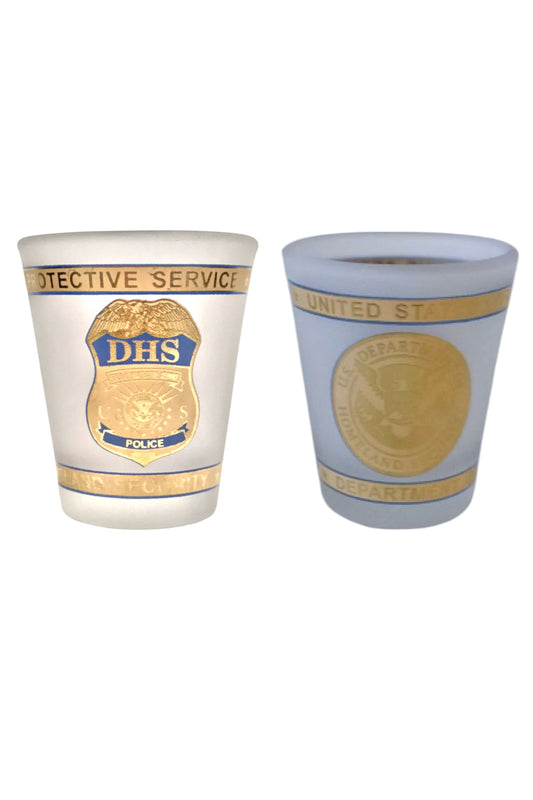 DHS FPS POLICE FROSTED SHOT GLASS