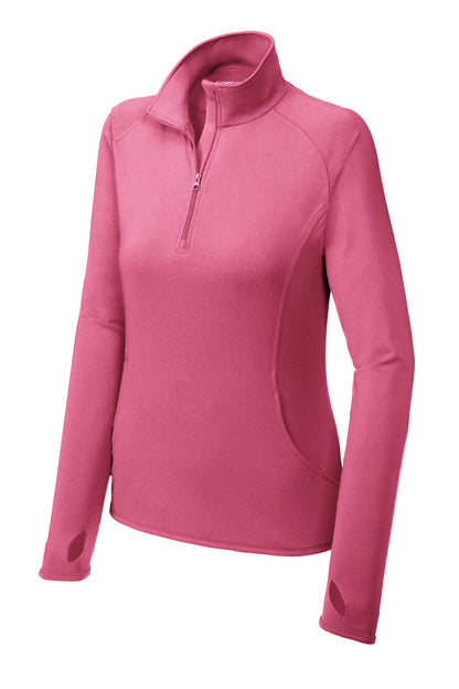 WOMEN'S FEMA SPORT TEK SPORT WICK STRETCH 1/2 ZIP PULLOVER-LST850