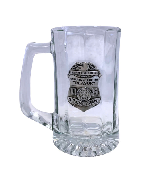 IRS SPECIAL AGENT PEWTER BADGE BEER MUG