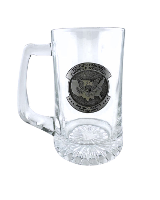 CBP AMO BEER MUG WITH PEWTER BADGE