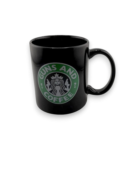 GUNS AND COFFEE 11oz black mug