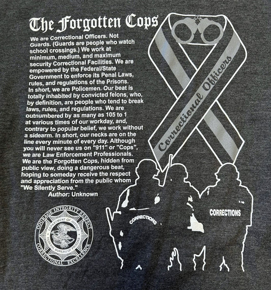 BOP "THE FORGOTTEN COPS" T-SHIRT-CHARCOAL