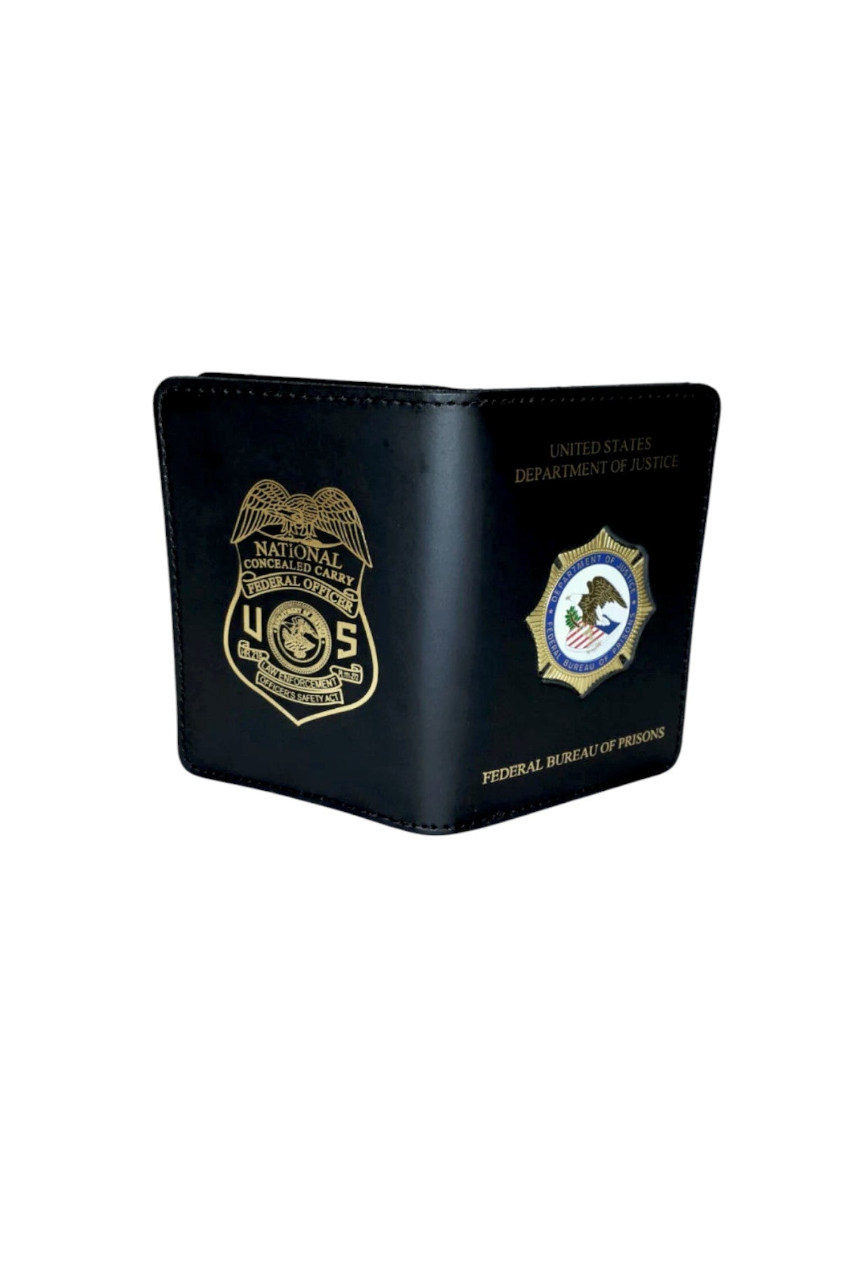 BOP RETIRED CREDENTIAL CASE WITH LEOSA GOLD PRINT 504-MI