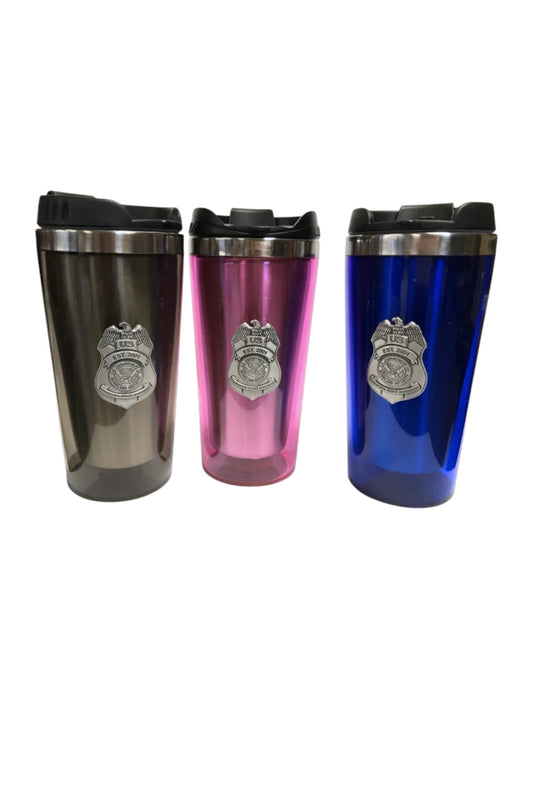 TSA TUMBLER WITH PEWTER BADGE