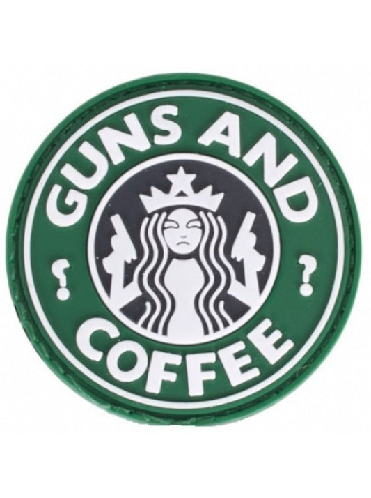 GUNS AND COFFEE PVC MORALE PATCH-6786